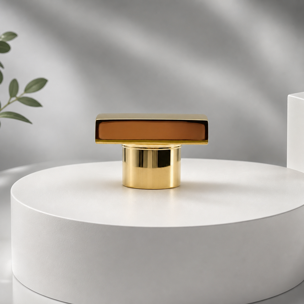 High End Gloss Black Rhombus Cut Square Zamac Perfume Cap Electroplated Gold Zinc Alloy Parfum Bottle Cover Custom Size For Glass Perfume Packaging