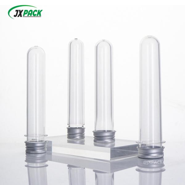 40ml 55ml 60ml Plastic Preform Recyclable Plastic Test Tube With Aluminum Cap
