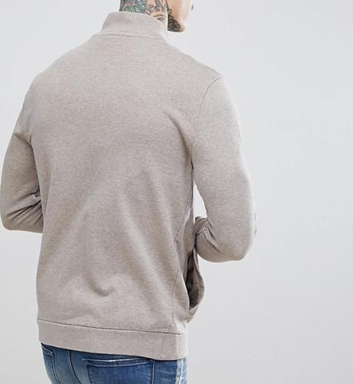 Funnel Neck Full Zipper Mens Track Jacket Grey Blank Design 100% Cotton