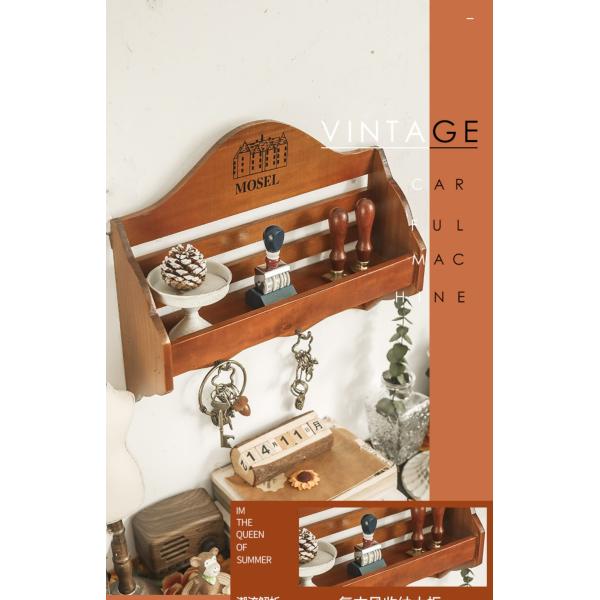 Customized Design Wood Shelf Key Holder and Entryway Mail Organizer for Wall Mounting