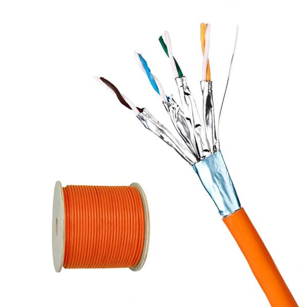 Orange CAT8 Cable FFTP LSZH 22AWG 2000MHz High Speed Data Centers