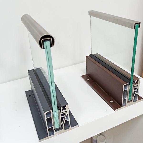 Clear Safety Aluminum U Channel Glass Railing Powder Coated Aluminum Glass Balustrade
