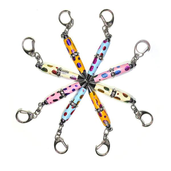 Office Promotion Metal 6.5cm Keychain Mini Pen PMS Solid Color
