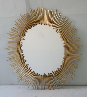 Oval Iron Mirror Wall Decor , 76 * 100cm Bathroom Mirror Wall Stickers Decor