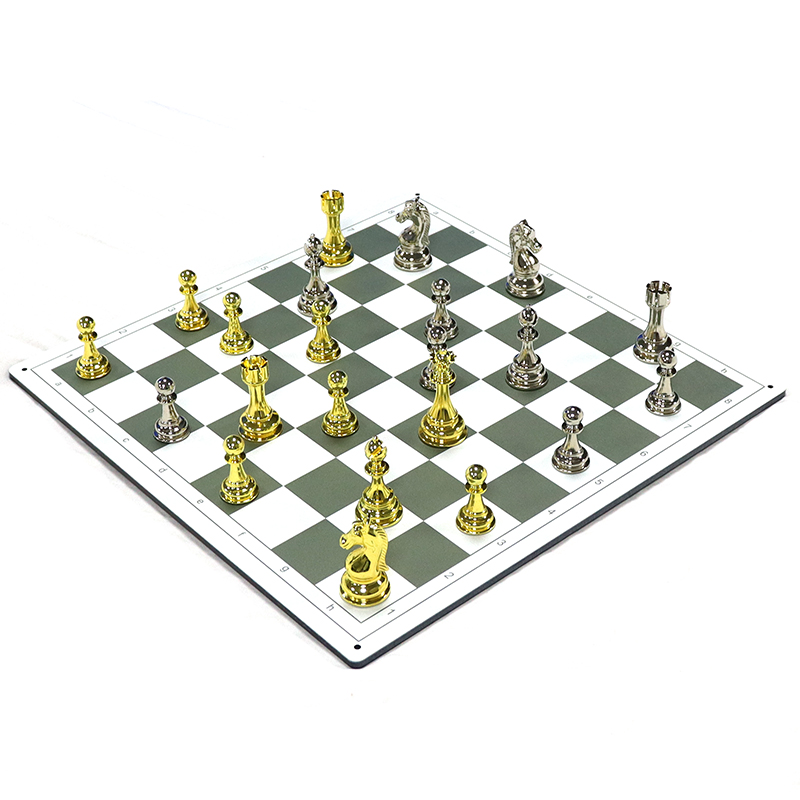 Premium Custom Zinc Alloy Chess Set with Luxury Design and Customizable Logo for Chess Game Competition