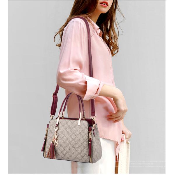 Stylish new 2019 mom bag single shoulder middle-aged lady versatile cross-body bag PU leather large capacity handbags