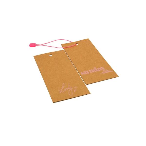 Silk Screen Kraft Paper Printed Swing Tags With String Safety Pin