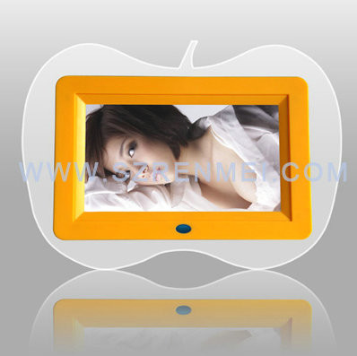 Apple shape Acrylic Electronic Digital Photo Frame 250-300cd/m2 Brightness 4 Blue LED Lights
