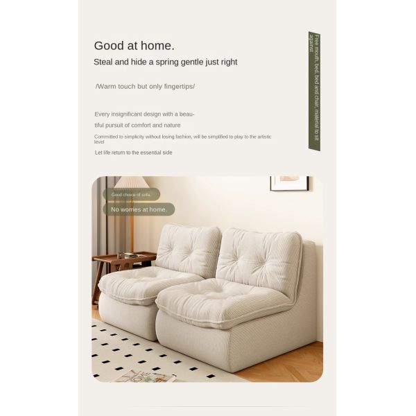 Modern Bean Bag Chair Reclining Sofa with Corduroy Fabric Modular & Portable Design for Living Room and Balcony Use