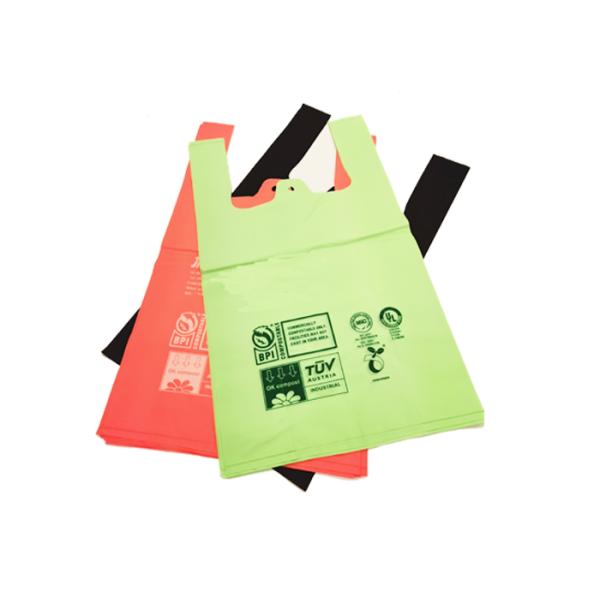 Singlet Shape 1 Mil Plastic Free Packaging Biodegradable Food Waste Bags