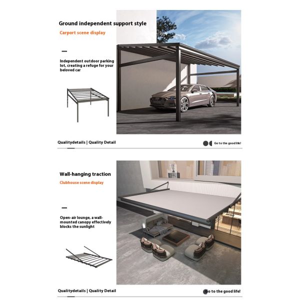 Electric Outdoor Aluminium Canopy Modern 3x3 Pergola X Cost Gazebo Patio Tent System All'aperto Roof Bracket Kit Pavilion