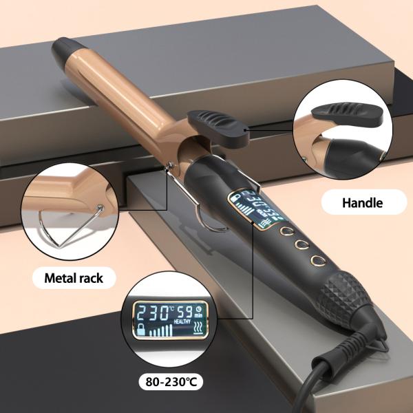 60W Fast Curling LED Display Multi Temp Gears Hair Curler For Professional Salon