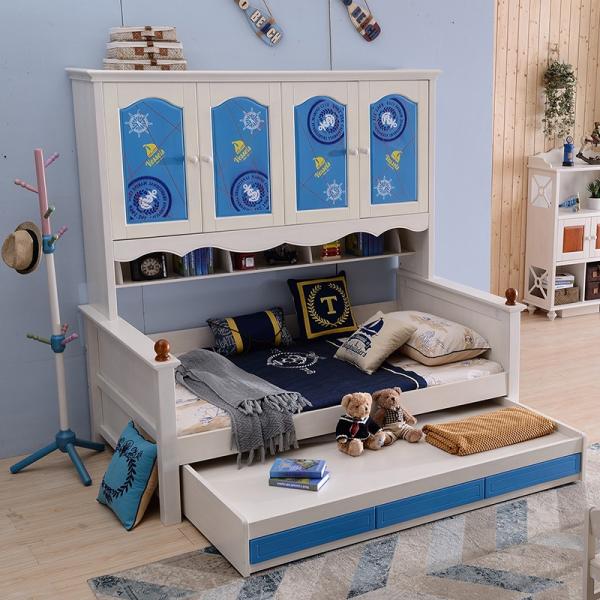 Double bed with guardrail Double-deck Children Bed