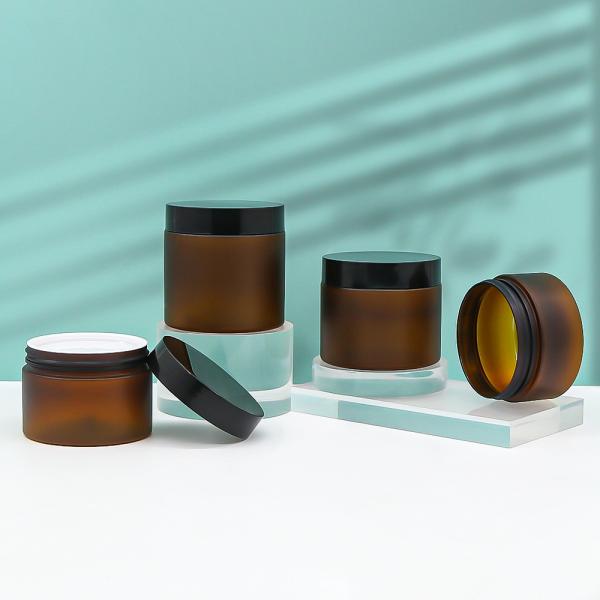 Brown Clear Airtight Round PET Containers Plastic Spice Jars With Lids