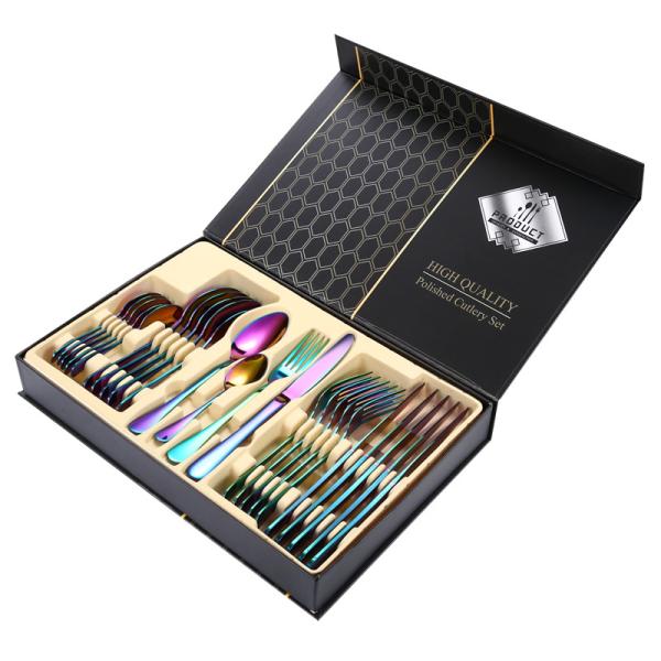 Modern Design Party Occasion Giftbox Knife Fork Spoon Set for Western Dinner