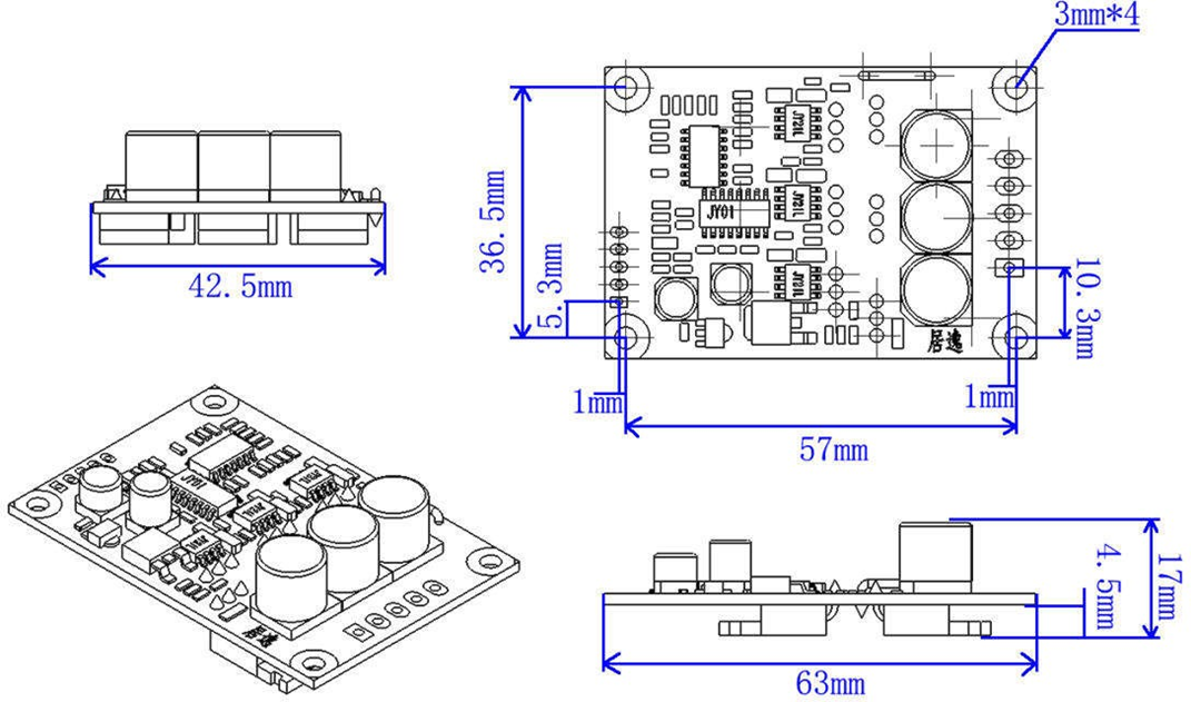 Водитель мотора управления скоростью BLDC JYQD-V6.3E2 12V-36V PWM с Heatsink