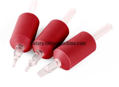 25mm Diameter Disposable Tattoo Tubes Red Color Tattoo Grip Clear Tip 100% Sterilized