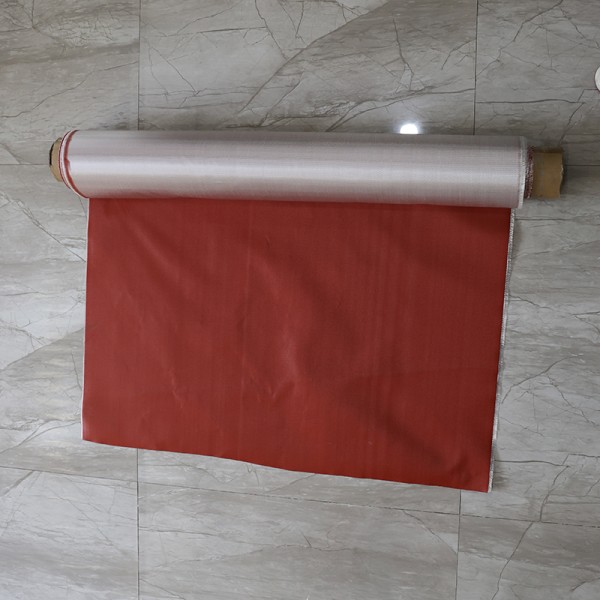 Heat Resistant Single Side Silicone Coated Fiberglass Fabric 0.75mm Red