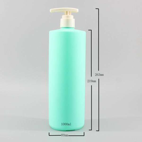 Cylinder PE 1000ml Shower Gel Shampoo Pump Bottles