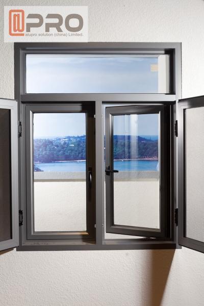 Impacte - o balanço resistente Windows aberto flutua o alumínio de alumínio de vidro do caixilho das janelas de batente do dobro de Windows da casa