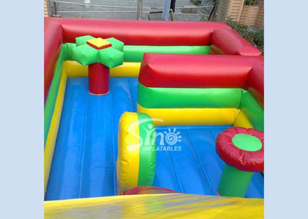 Commercial grade kids mega bounce inflatable obstacle course made of 610g/m2 pvc tarpaulin