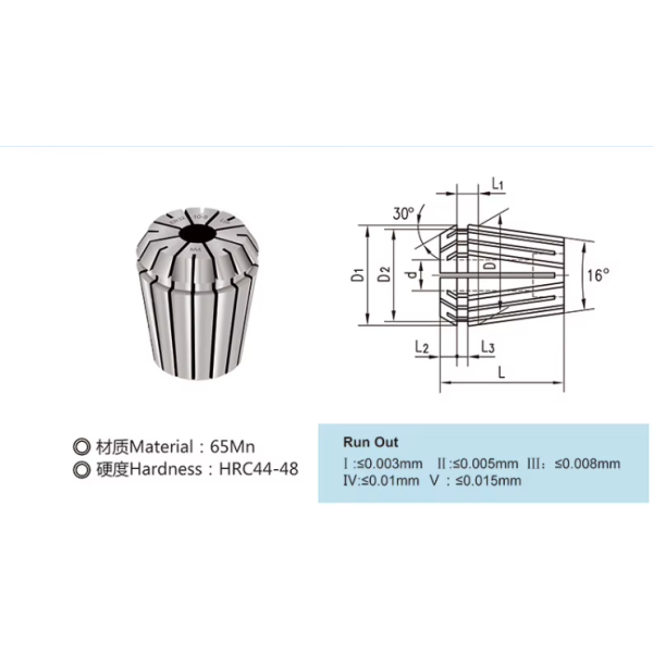 ER Collets AA ER32 Clamping 3-20mm Spring Collet DIN6499B ER8 ER11 ER16 ER25 ER32 ER40 ER50 Precision 0.008mm Collet for CNC