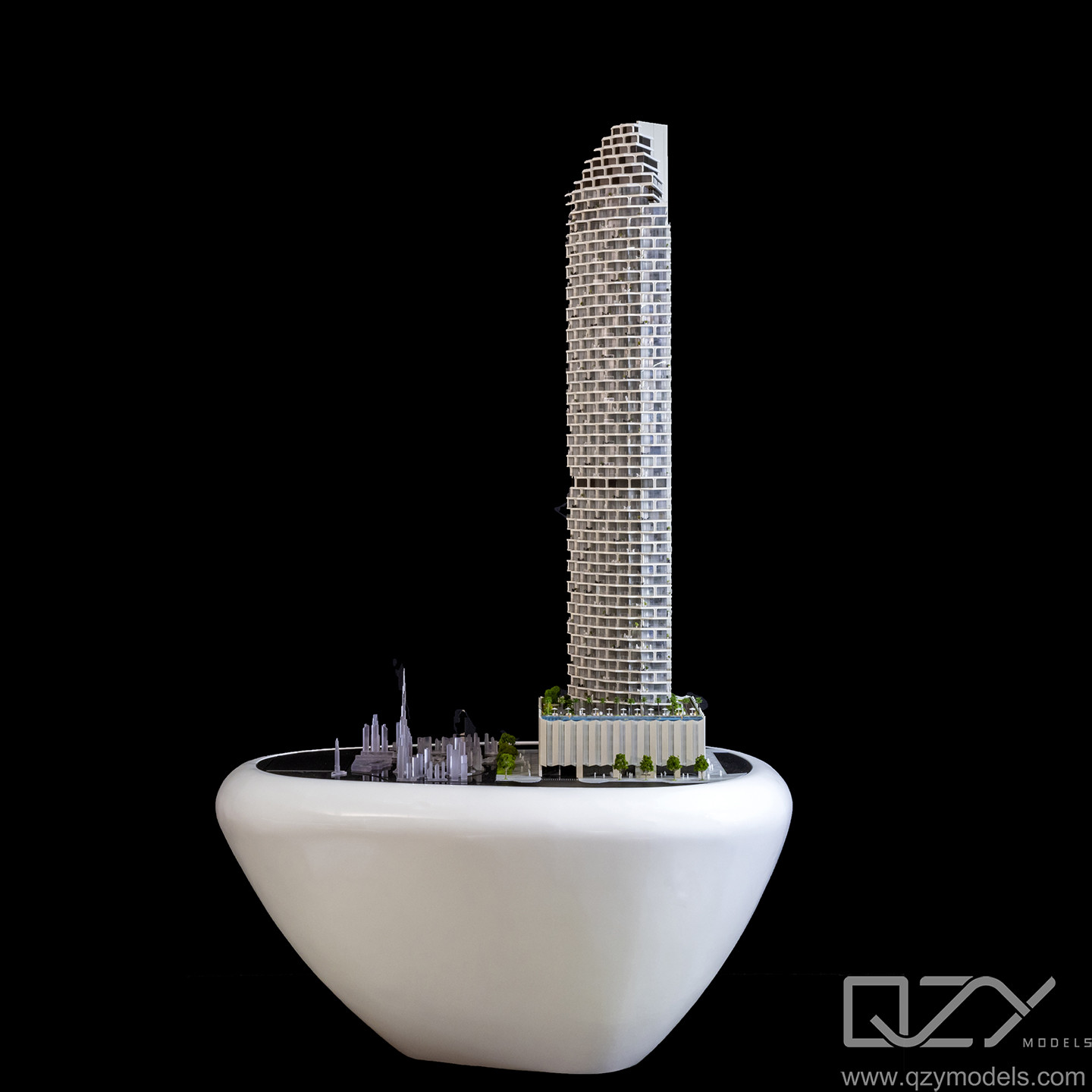 W-Residences Iconic Tower 1:125 Scale Architectural Model with Dynamic Lighting and Handmade Craftsmanship