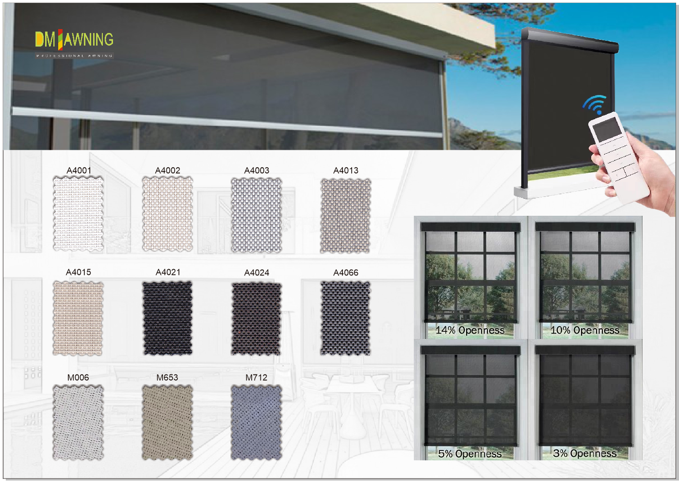 Windroof Zip trcak blind kit Chain Operated durable solution for commercial and Window covering applications