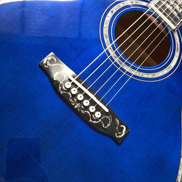 Solid Spruce Top Mahogany Neck Burst Maple Veneer Ebony Fingerboard Abalone Om45s Style Acoustic Guitar