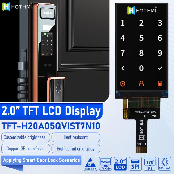 2.0 inch 170x320 pixel IPS TFT color LCD display SPI wide temperature