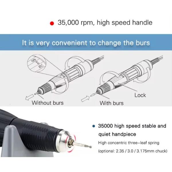 35000rpm Strong 90 Dental Micro Motor E Type Polishing Handpiece Dental Micromotor