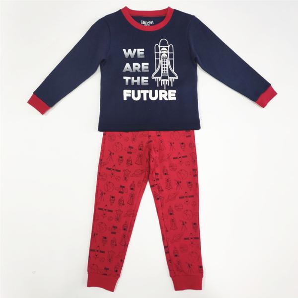 Polyester/Cotton Kids Winter Pajamas Customized Logo Accepted for Thick Thermal Sleepwear