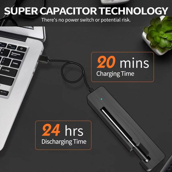 Long distance 150m Remote Smart Bbq  Thermometer Instant Read Digital Bluetooth 5.0 Wireless Meat Thermometer 10 Modes  Meat Thermometer