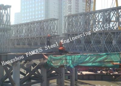 HD200 Double Row Deck Type Modular Steel Bailey Bridge Hoisting Installation In Site
