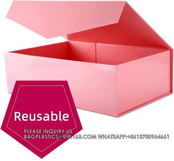 Gift Boxes With Ribbons, Glossy Pink Gift Boxes For Presents, Bridesmaid Proposal Box, Extra Large Gift Box