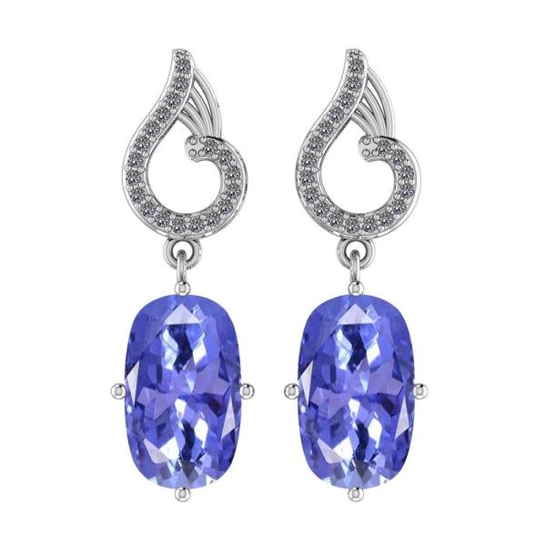0.5 Carat Branch Flower Design JewelersClub Tanzanite Ring  Sterling Silver Ring Jewelry with White CZ Accent