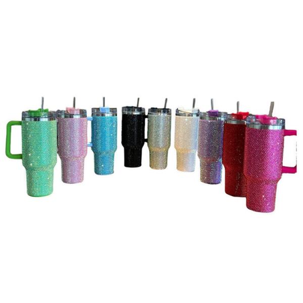 Customizable Reusable Cold Color 300ml/400ml Double Wall Cup with Diamond Studded Lid