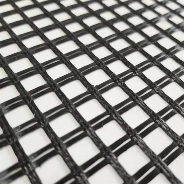 High Tensile Strength Fiberglass Geogrid 200kn Low Elongation For Secondary Enhancement