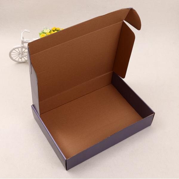 Foldable Purple Corrugated Paper Gift Packaging Box Silver Foil Stamping