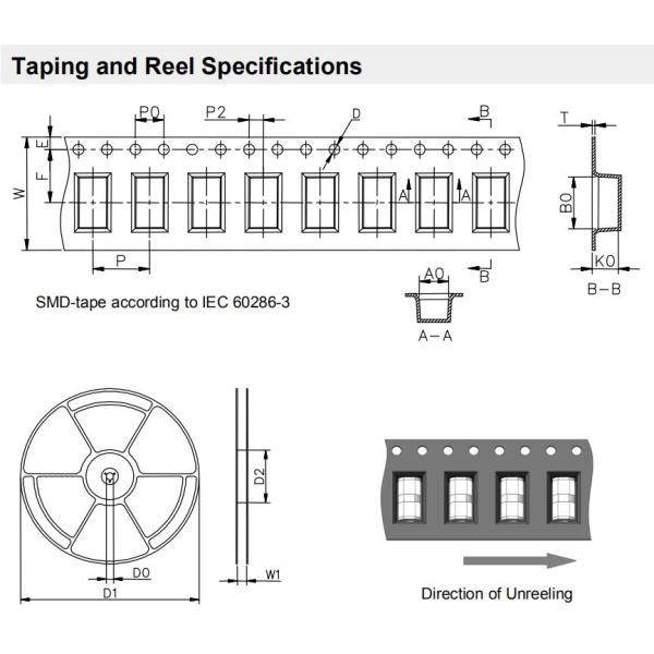 Сопротивление изоляции нагнетательной трубы газа GDT ленты 2KA 90V-470V 3R-3SS SMD высокое для широкополосного оборудования