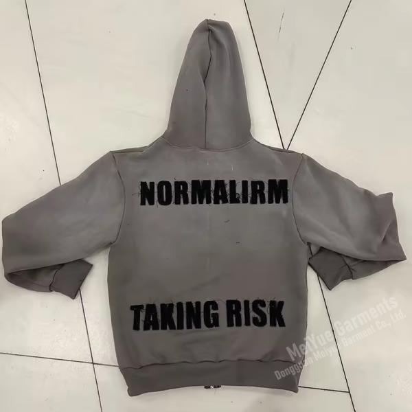 Applique Embroidery Patches Rhinestone Custom Hoodies Full Zip Rhinestone Hoodie