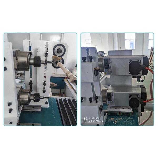 2 Spindles Double Axis Wood Turning Lathe For Chair Legs