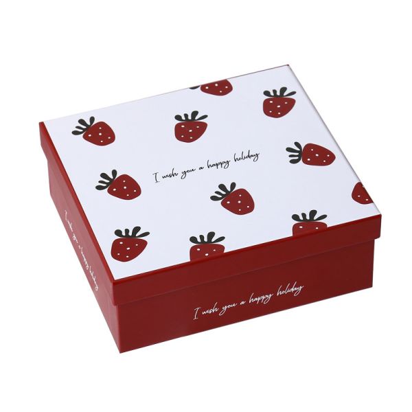 Coffret Cadeau de Vacances Fraise Sac Ensemble Grand Cosmétique Écharpe Emballage Carton Premium