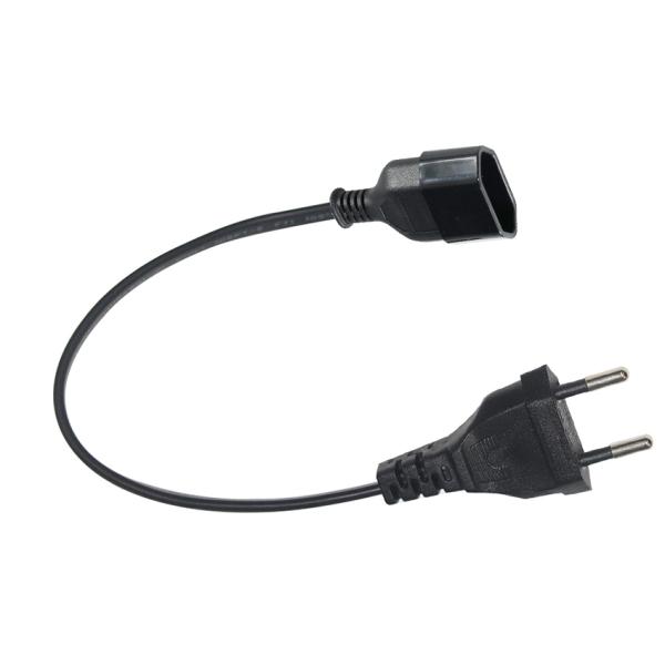 EU 2-Pin Male to Female Extension Cord 1.2 M European AC Power Extension Cable for Home Kitchen Office Indoor Appliance