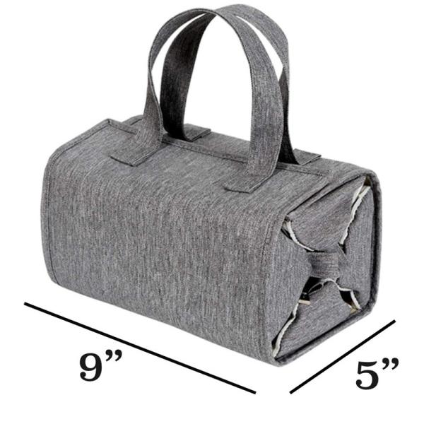 Zipper Closure Hanging Roll-up Makeup Bag Travel Toiletries Kit Organizer for Women