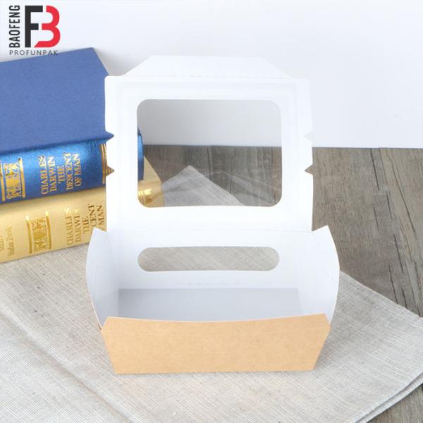 Recyclable Kraft Paper Salad Takeaway Boxes With Transparent Window