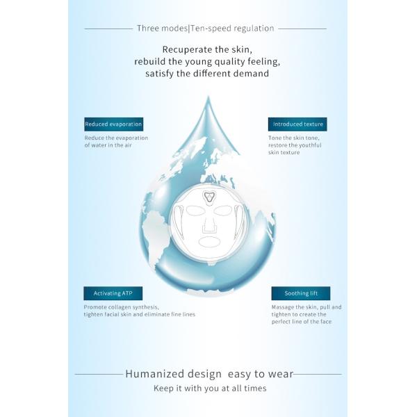 5 morceaux de silicone réutilisable de couverture faciale de masque hydratant le masque de peau de silicone de visage