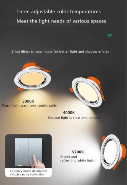 2.5 pouces LED en aluminium 7W 3 CCT réglable