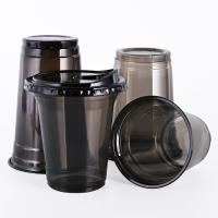 Coupe pour animaux de compagnie imprimée personnalisée noire transparente recyclable pour le jus de lait et le thé