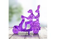 Escultura exterior da fibra de vidro de Art Transparent Resin Rabbit Dog do jardim contemporâneo